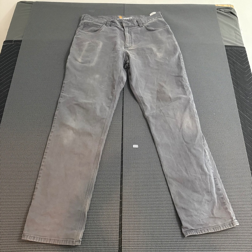 Carhartt Mens Relaxed Fit Gray Canvas Work Utility Pants 34x34 102517 039